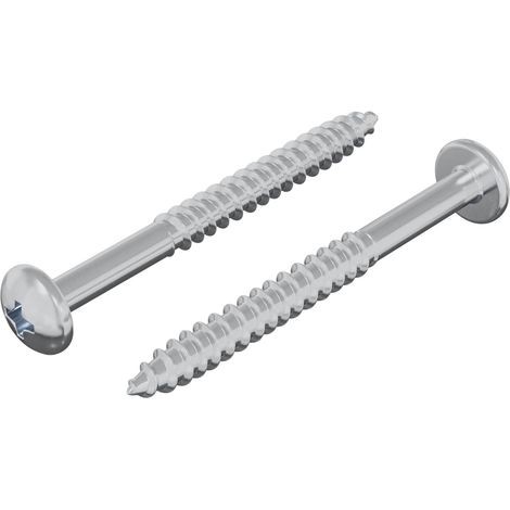 Tornillo de Madera 2 pcs Plateado 9,8 x 53 mm Acero vidaXL