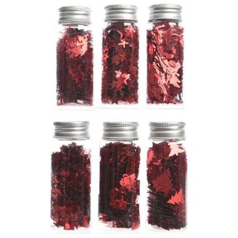 Glitter rossi assortiti in vasetto