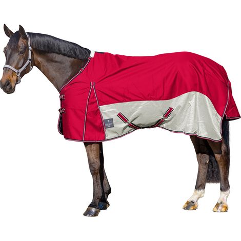 EQuest Sommerdecke Breeze für Pferde, Rot/Grau - S / 125 cm (1/3)