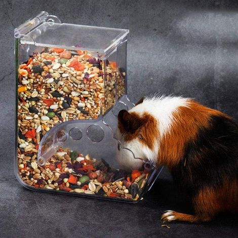 Automatic Hamster Feeder - Large Capacity - Clear Cage Accessory - Suitable for Squirrels, Hedgehogs, Guinea Pigs (Style 2) (1/5)