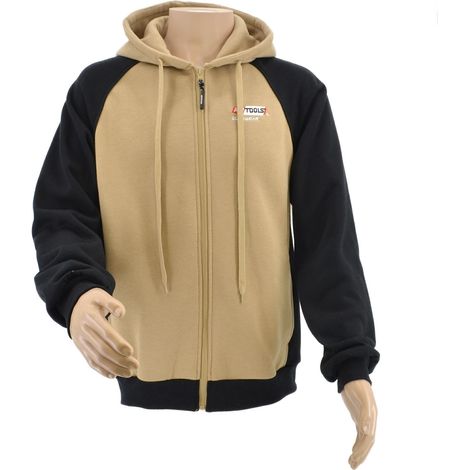 Sudadera con cremallera AWTOOLS Bluza Rozpinana T6, color beis y negro, talla XXXL, ideal para trabajos en exteriores, cómoda, resistente, diseño ergonómico y alta funcionalidad.