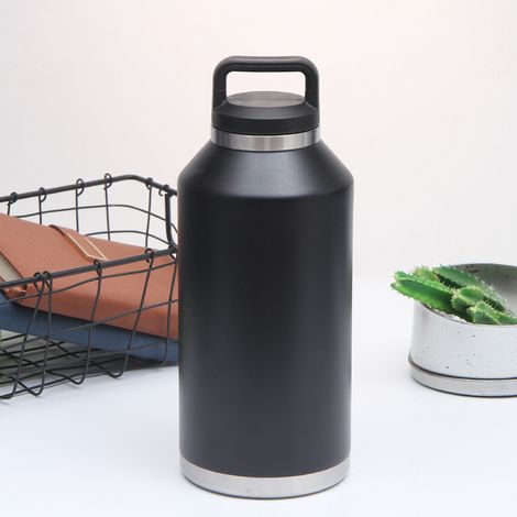 Gourde isotherme 64oz en acier inoxydable 304, bouteille sportive grande capacité, portable pour randonnée et camping, thermos de voiture pratique.