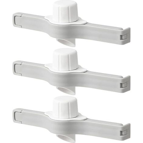 Lot de 3 clips en plastique pour sachets alimentaires avec bouchon verseur pour sceller les céréales et les aliments pour chien