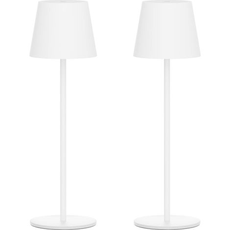 Ensemble de 2 lampes de batterie LED dimmables, couleur de lumière chaude 3000K, blanc, mobilier robuste et élégant (1/5)