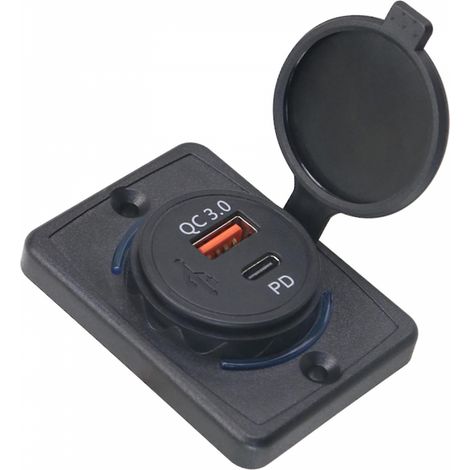 BEBUSINGOTO Adaptateur de charge de prise de courant de prise de chargeur de voiture de Port USB C et USB 12v-24v (1/5)