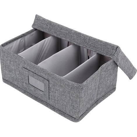 PP Index Card Holder with 4 Dividers, Foldable Storage Box for 3x5 Index Cards, Business Cards, Flash (1/5)
