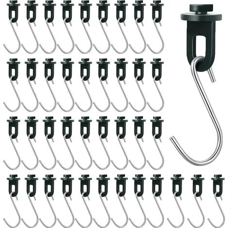 Lntyq 50 drehbare Clips und 50 S-Haken für Gewächshäuser, robuste Kunststoff-Gewächshausclips, Pflanzenhänger, Gewächshauszubehör (1/5)
