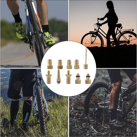 Adaptateur Valve Vélo FR/US, 10 Pièces Kit Conversion pour Pompe à Air