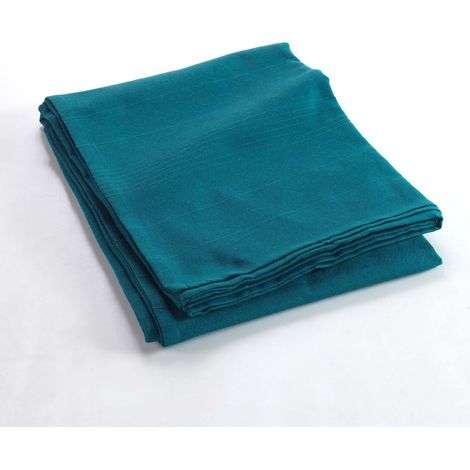 Plaid uni en polycoton pour canapé ou lit Bleu 220x240 cm (1/5)