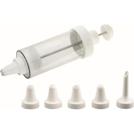 Westmark Seringue à garnir inox 180 ml avec 5 douilles - blanc