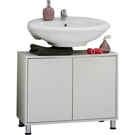 Meuble sous lavabo 2 portes 70x33x56,5 cm blanc