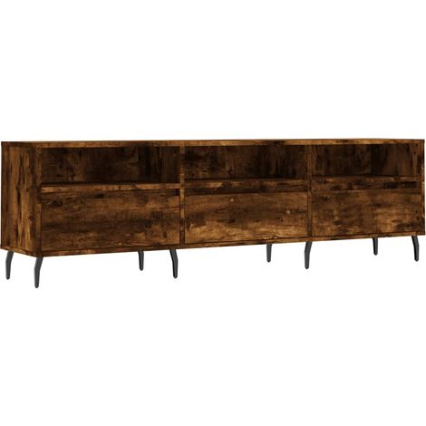 Mobile TV multimediale scaffale per televisione televisione buffet sala da pranzo soggiorno camera da letto rovere affumicato 150 x 30 x 44,5 cm derivati del legno marrone 020027337
