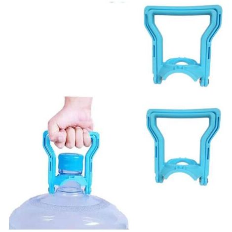 Lot de 2 poignées ergonomiques multifonctions pour bouteille d'eau de 20 L, compatibles avec les bouchons de 5 gallons (bleu) (1/5)