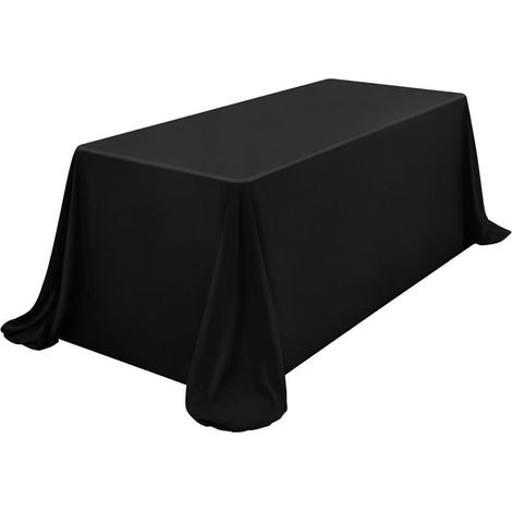 Nappe rectangulaire Noir 229x396 cm Polyester, 1 pièce, facile d'entretien