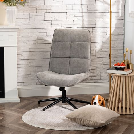 Fauteuil pivotant et inclinable 61x67x89 cm en tissu gris (1/5)