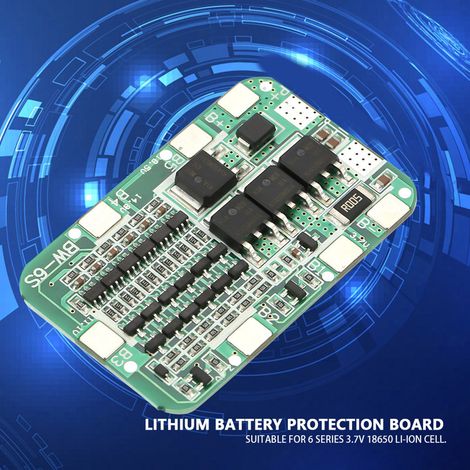 Carte de protection batterie 6S 12A 22V 24V PCB BMS pour cellule Li-ion 18650 (1/5)
