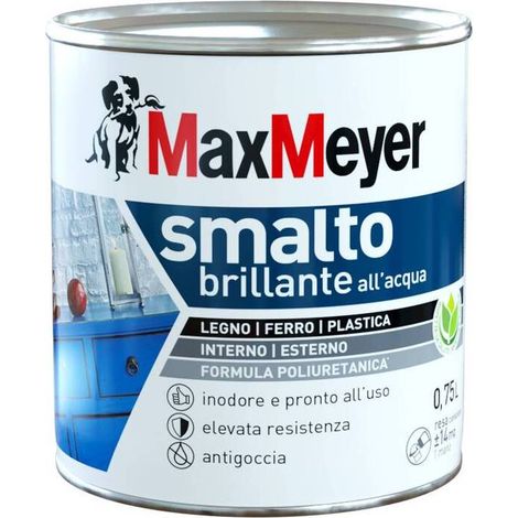 MAX SMALTO ALLACQUA POLIURETANICO BRILLANTE LT.0,750 BIANCO