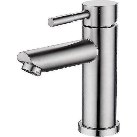Robinet mitigeur pour lavabo, eau froide, durable, en cuivre chromé, avec aérateur à cartouche céramique, facile à nettoyer (1/5)