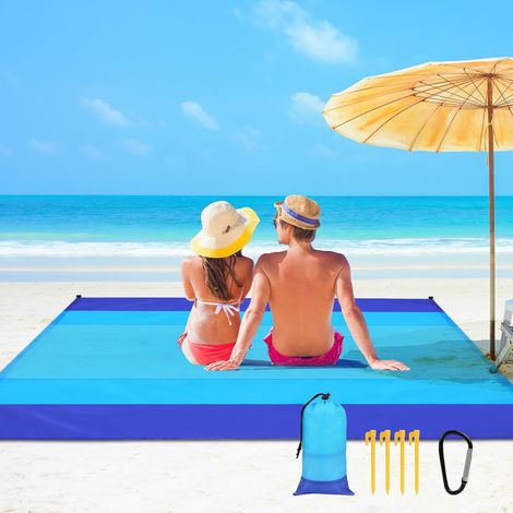 Couverture de Plage, Grand Tapis de Plage 275 x 300 cm Imperméable, Anti Sable, Couverture de Pique-Nique, pour Camping, Randonnée, Pique-Nique (1/5)