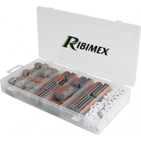 50 fichas de dominó y terminales automáticos de palanca - Caja - RIBIMEX - PRGOU050DOM