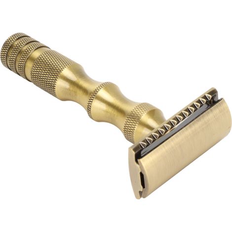 Coupe-barbe manuel à lames doubles interchangeables antidérapantes, outil de rasage sûr pour homme, idéal pour la maison et les voyages. (1/5)