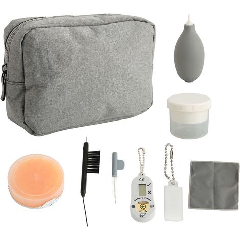 Kit de Nettoyage pour Aides Auditives, Élimination Facile des Débris de Cire Gris, Outils de Brossage Durables pour Entretien (1/5)