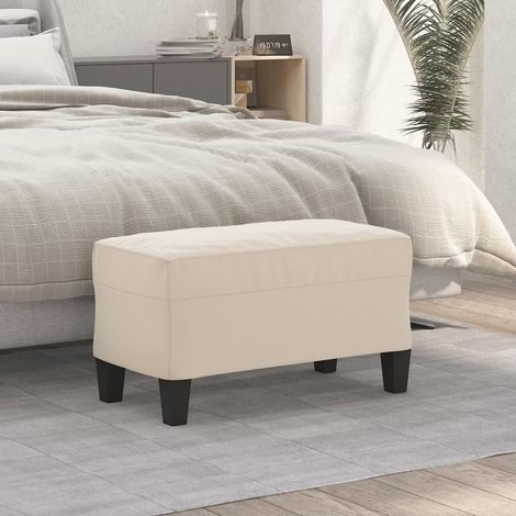 Sitzbank Creme 70x35x41 cm Mikrofasergewebe