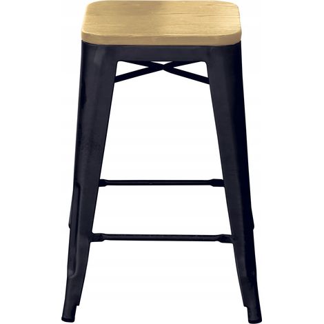 SILLA DE BAR, SILLA ALTA, LOFT NEGRO (1/3)