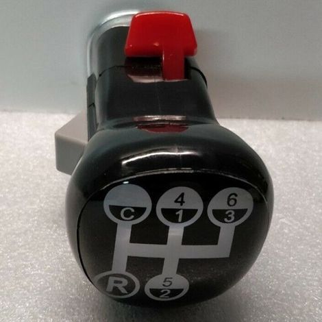 black metal 6-speed gear lever with R+C gear knob and gear shift ball joint for two-speed operation. (1/4)