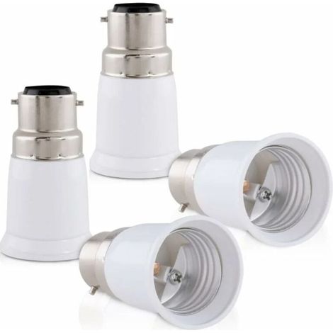 Adaptateur de douille (lot de 4) - Convertisseur de douille B22 vers E27 - Adaptateur de douille à baïonnette pour lampe LED halogène (1/4)