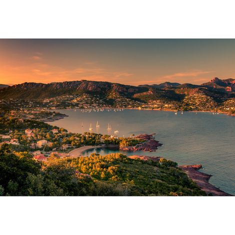 Tableau sur toile Agay la nuit 30x45 cm - Impression sur Toile Murale Décorative - Image imprimée en HD sur Toile - Toile sur Châssis en Bois FSC - Fabriqué en France (1/4)