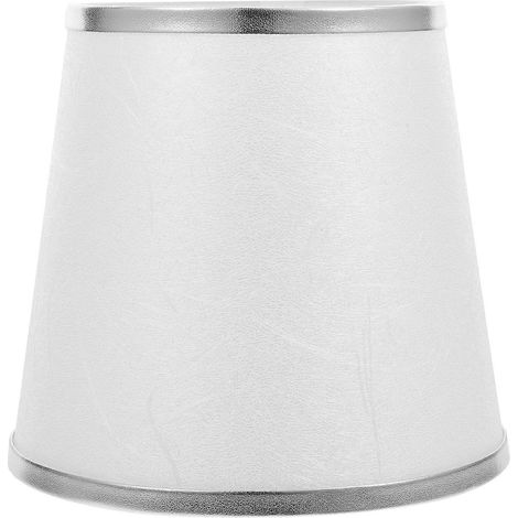 Abat-jour cylindrique petit format tissu blanc, pour lampe de bureau ou lustre, anti-poussière, 15 x 14 x 11 cm, 1 pièce (1/5)