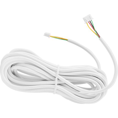 Câble en cuivre souple rond à 4 conducteurs de 0,3 mm de diamètre et de 10 m de long, compatible avec les systèmes d'interphone vidéo. (1/5)