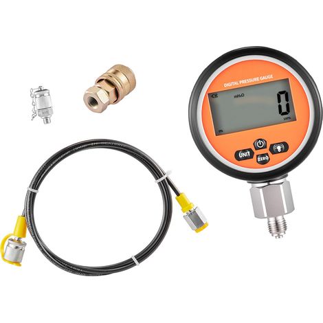 Kit de Test de Pression Hydraulique Numérique, Manomètre 700 Bars avec 1 Jauge, 1 Coupleur de Test, 1 Raccord Rapide et 1 Flexible pour Engins de Chantier (1/5)