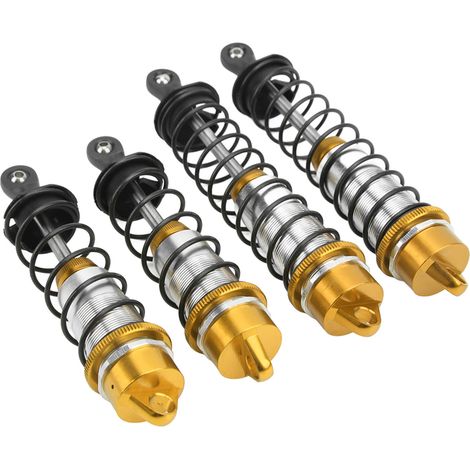 Amortisseurs avant et arrière RC, ressorts d'amortisseurs en alliage d'aluminium pour voitures télécommandées RC, adaptés aux voitures télécommandées ARRMA 1/7 1/8, couleur or. (1/5)