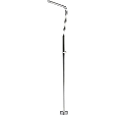 IMEX Edelstahl Dusche für Pool mit Antikalk-Diffusor Rubinetto monoforo Ø42mm ideal für Gartennutzung robuste Bauweise dekorative Basis Ø160mm Modell NEVADA