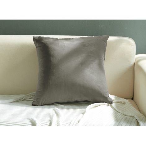 Coussin carré 45x45cm en velours gris foncé TYGA