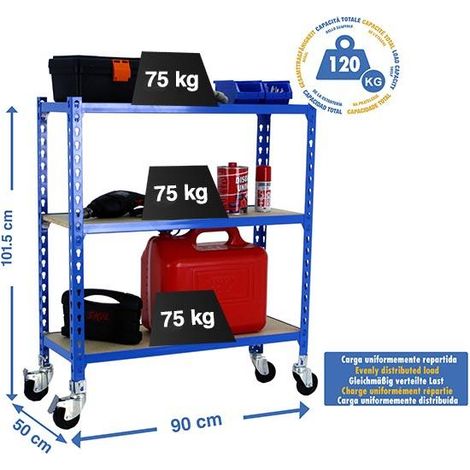Simonrack Moderne Regal Blau und Holz 952x910x510 mm