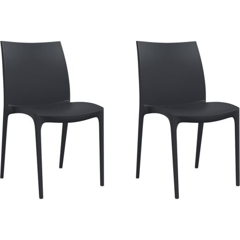 vidaXL Sedie da Giardino 2 pz Antracite 50x46x80 cm in Polipropilene (1/5)
