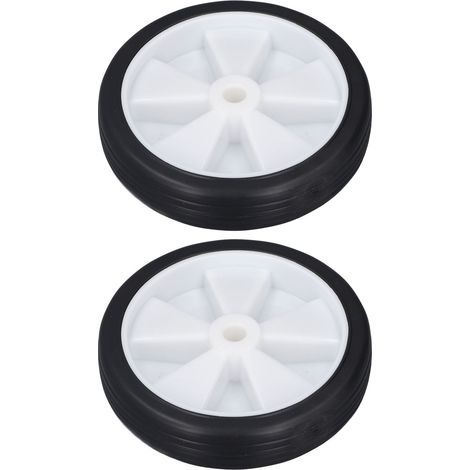 Lot de 2 roulettes pour compresseur d'air 15 cm ABS caoutchouc roues pivots de rechange (1/5)