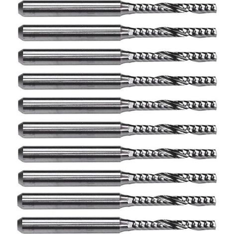 Fraise En Bout - Carbure Monobloc - Diamètre De Coupe 2 Mm - Longueur De Coupe 15 Mm - Pour Machine À Graver - 10 Pièces (1/5)