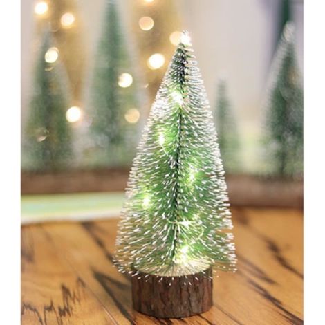 Mini sapin de Noël avec leds clignotantes, sapin de Noël recouvert de cèdre blanc, sapin artificiel 30cm, décoration de Noël (1/3)