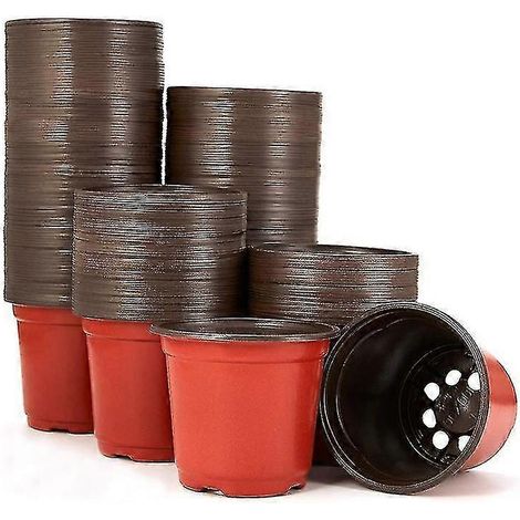 Lot de 100 pots de pépinière en plastique réutilisables de 10 cm (4 pouces) pour semis et jeunes plants. (1/5)