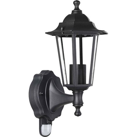 MONZANA® Farolas de jardín exterior Aluminio vidrio 60W Antracita lámpara rústica pedestal sendero patio terraza a escoger Aplique con sensor de movimiento