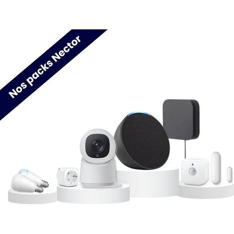Starter Pack Logement connecté - Echo Pop Amazon Alexa / Noir