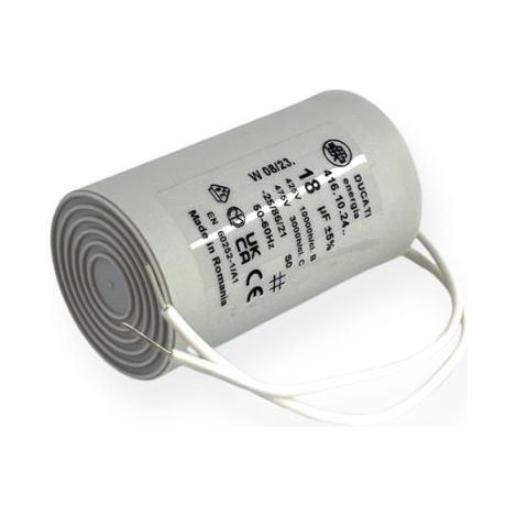 Ducati Energia – Condensateur permanent 18µF à fils – Ø40x70mm – Pour moteurs monophasés 220V – Homologué VDE EN60252-1