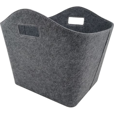 FireFix Filzkorb für Kaminholz 46 x 42 x 37 cm grau Korb