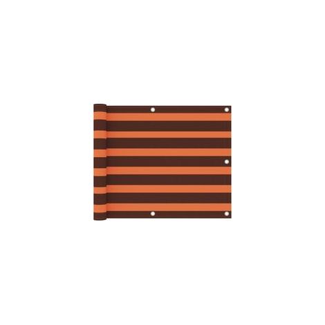 Biombo para balcón, naranja y marrón, 75 x 300 cm, tela Oxford - Crezuo (1/4)
