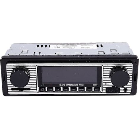 Autoradio vintage avec Bluetooth, lecteur MP3, stéréo, port USB et entrée auxiliaire. Un classique. (1/5)