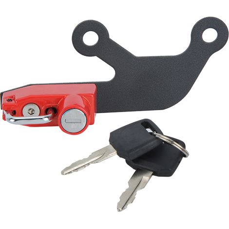 Antivol casque aluminium allié, montage côté droit, compatible Kawasaki Ninja 650 Z 650 (Rouge) (1/5)